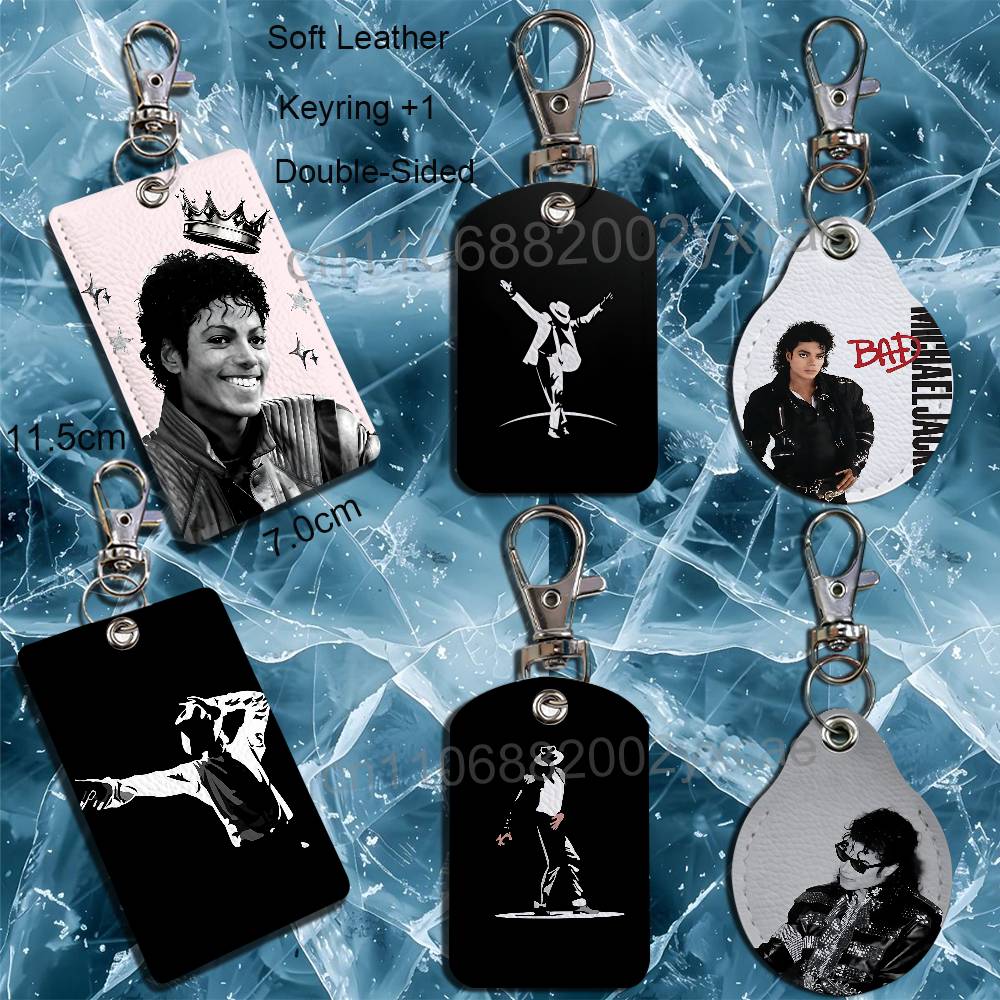 Leather Card Wallet - MJ first-rate Michael Jackson Leather Keychain