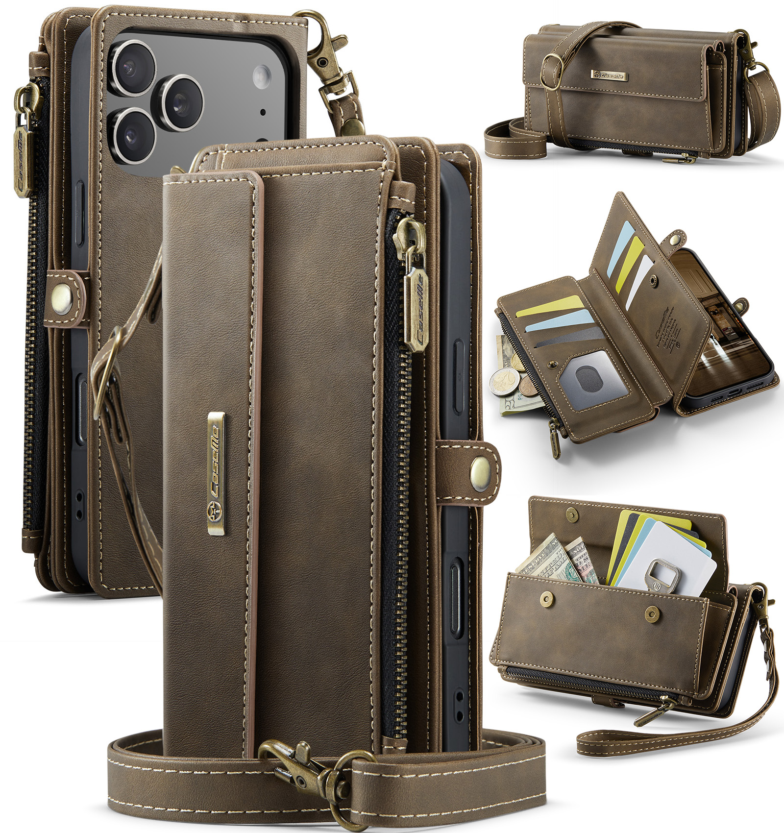 Leather Card Wallet - Business Magnetic Card Solt Wallet Leather