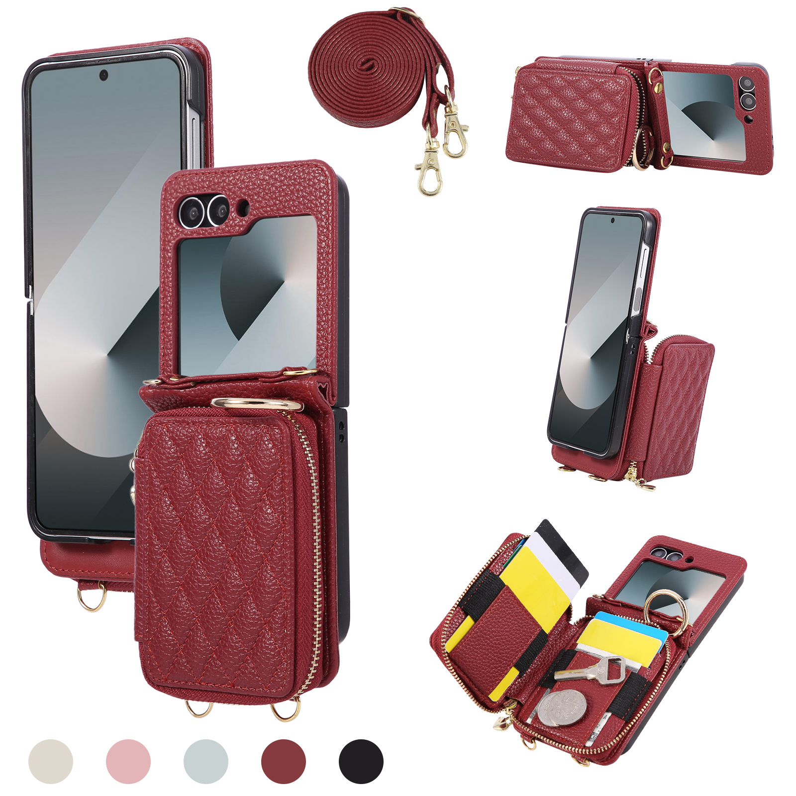 Crossbody Zipper Cards Solt Wa - Leather Card Wallet recensione e prezzo