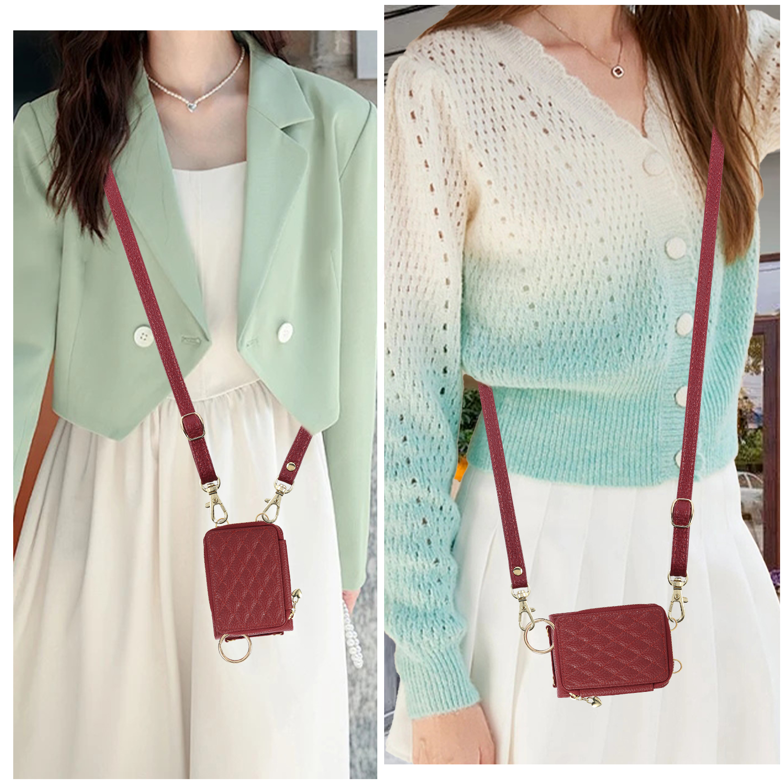 Crossbody Zipper Cards Solt Wa - Leather Card Wallet recensione e prezzo
