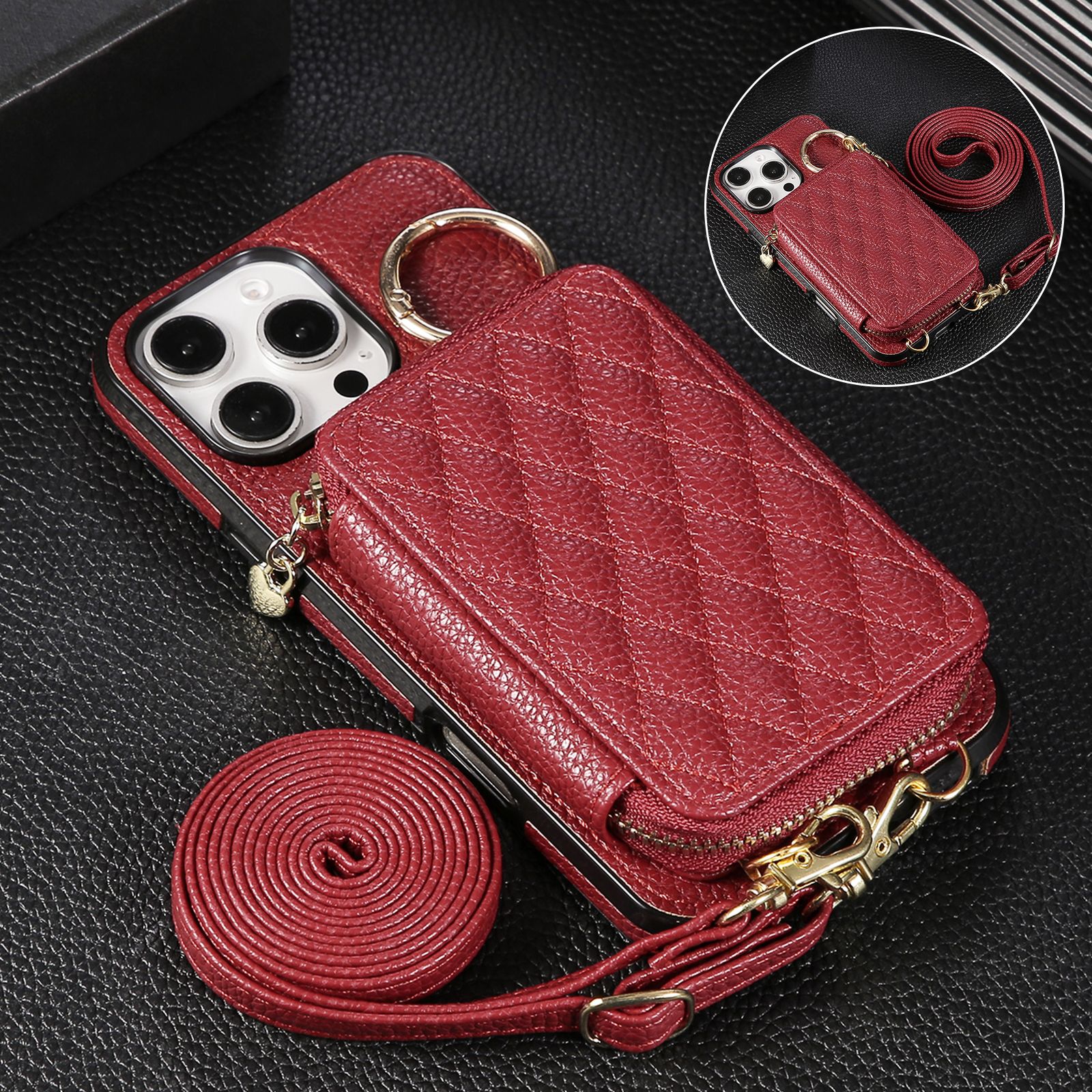 Crossbody Zipper Card Bag Wall - Leather Card Wallet recensione e prezzo
