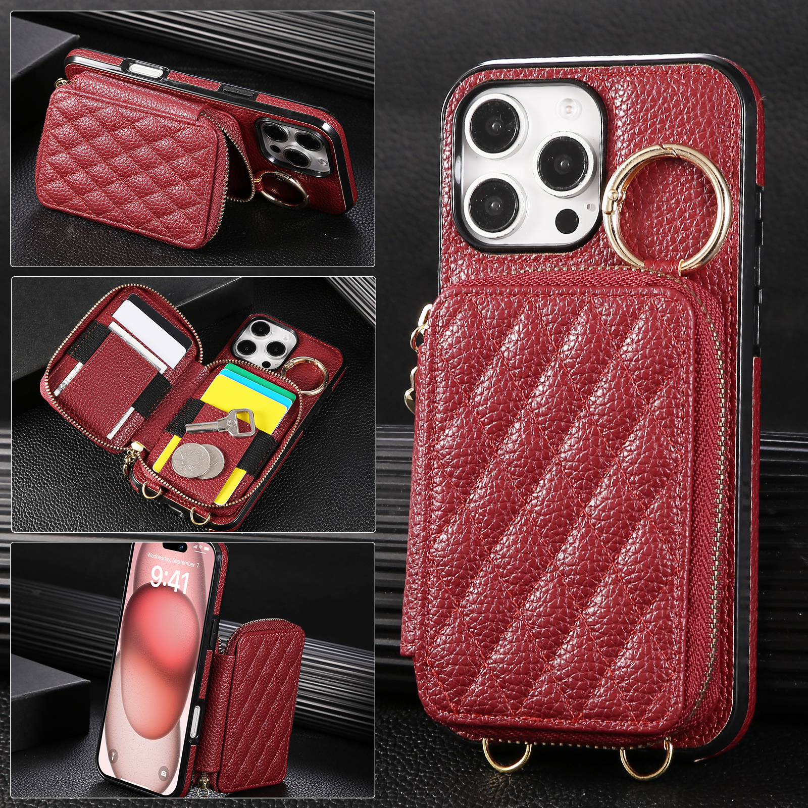 Crossbody Zipper Card Bag Wall - Leather Card Wallet recensione e prezzo