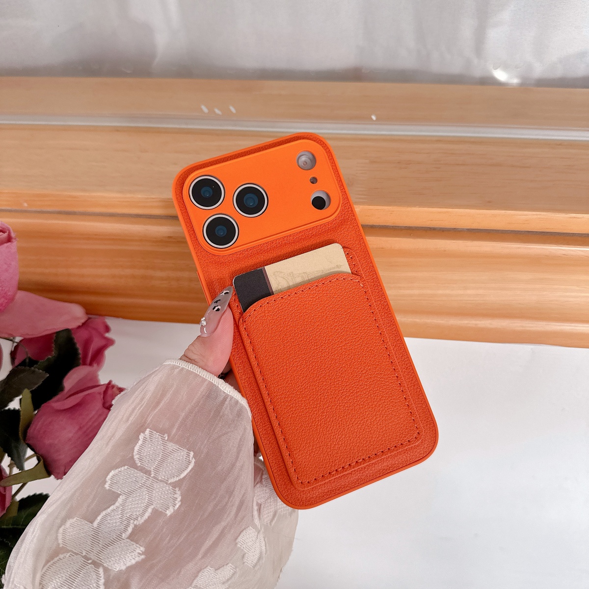 Leather Orange Color Card Hold - Leather Card Wallet recensione e prezzo